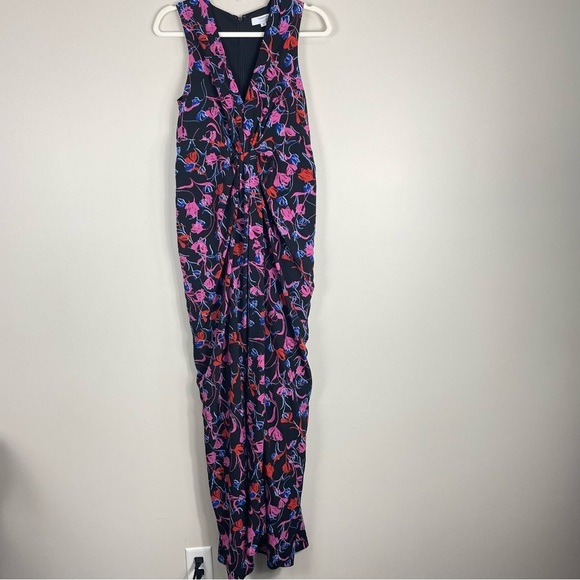 Thakoon Collective Womens 4 Dress Tulip Floral Gown Sleeveless V-Neck Pink Blue - Picture 11 of 12